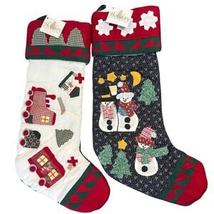 Vintage Holiday Elegance 2002 quilted Christmas stockings NWT